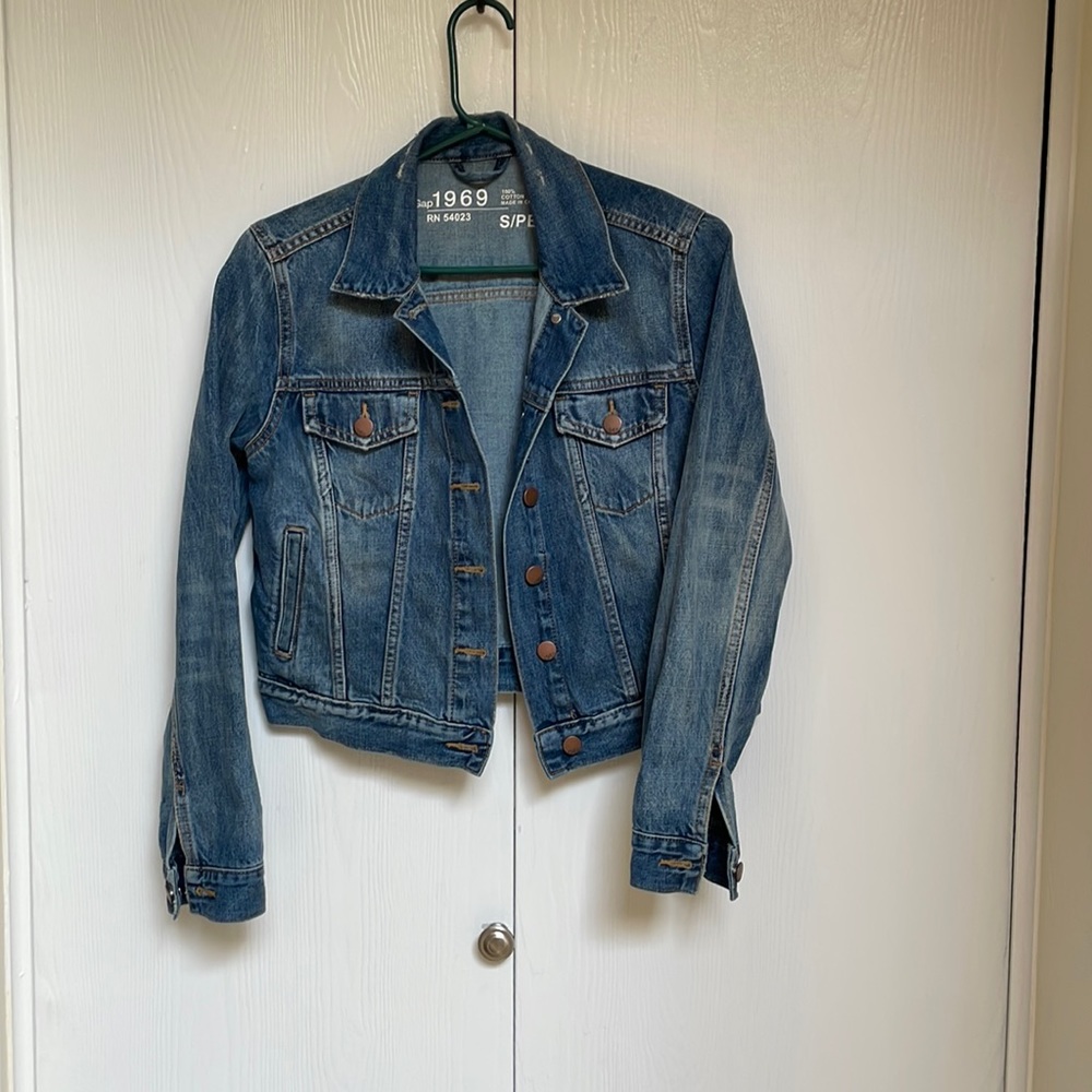 Gap distressed denim jacket